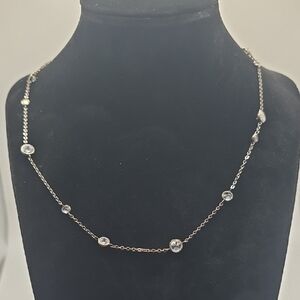Silpada Sterling Silver CZ Scatteted Star Chain Necklace